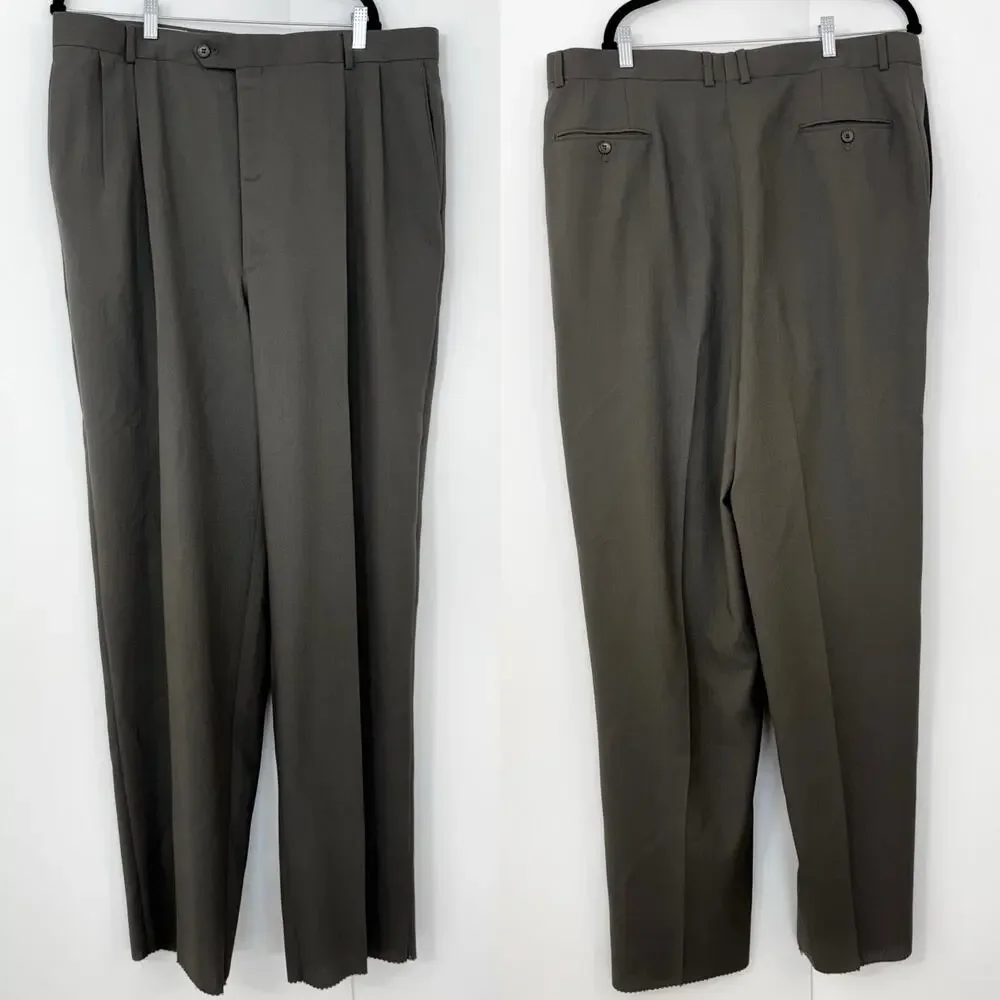 Calvin Klein Wool 3-Button Suit Jacket and Pants 48L Gray NWT $1,250